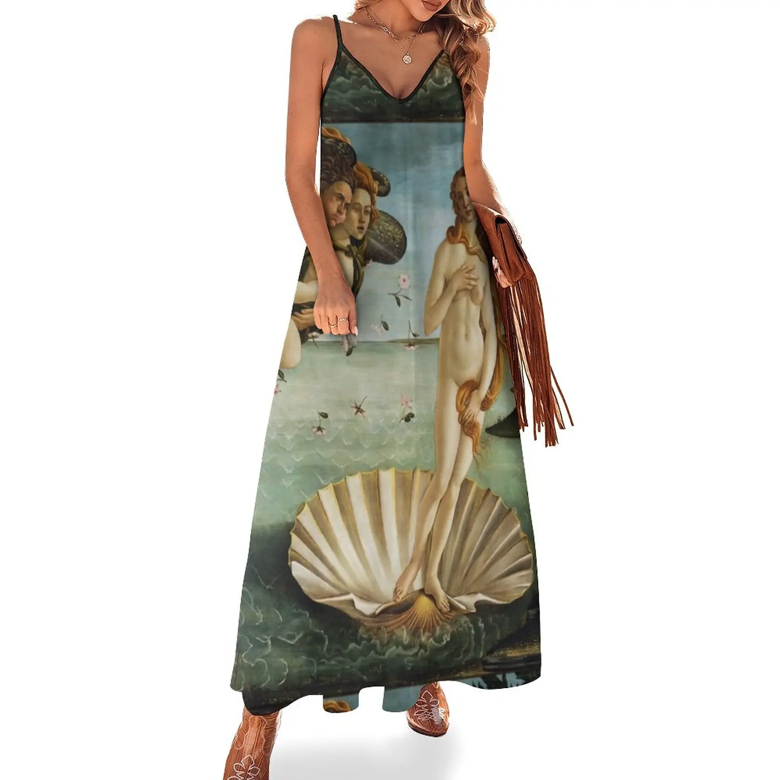 

New Birth of Venus - Botticelli Sleeveless Dress birthday dress for women luxury 2023