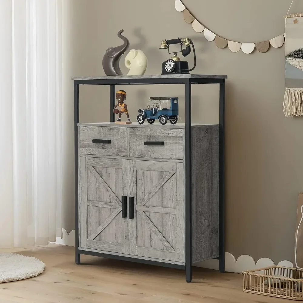 

Sideboard Cabinet for Living Room Entryway Industrial Storage Cabinet Chest of Drawers Kitchen Grey Furniture Cabinets the Home