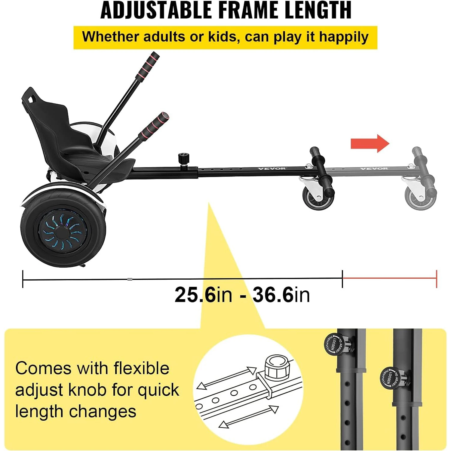 Hoverboard Seat Attachment 200lbs Capacity, 26\