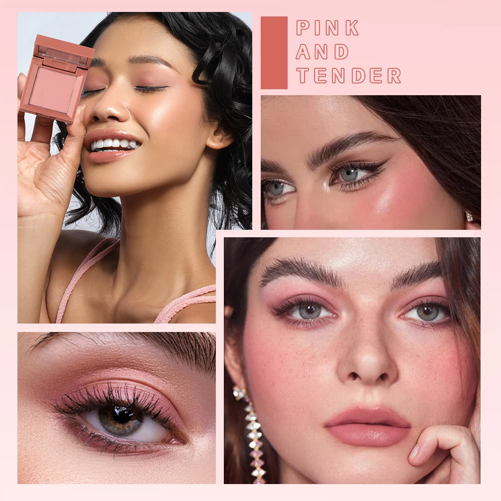 QIBEST 3 en 1 fard à paupières mat Blush Palette multicolore surligneur fard à joues poudre visage maquillage fard à paupières Palette femme cosmétique