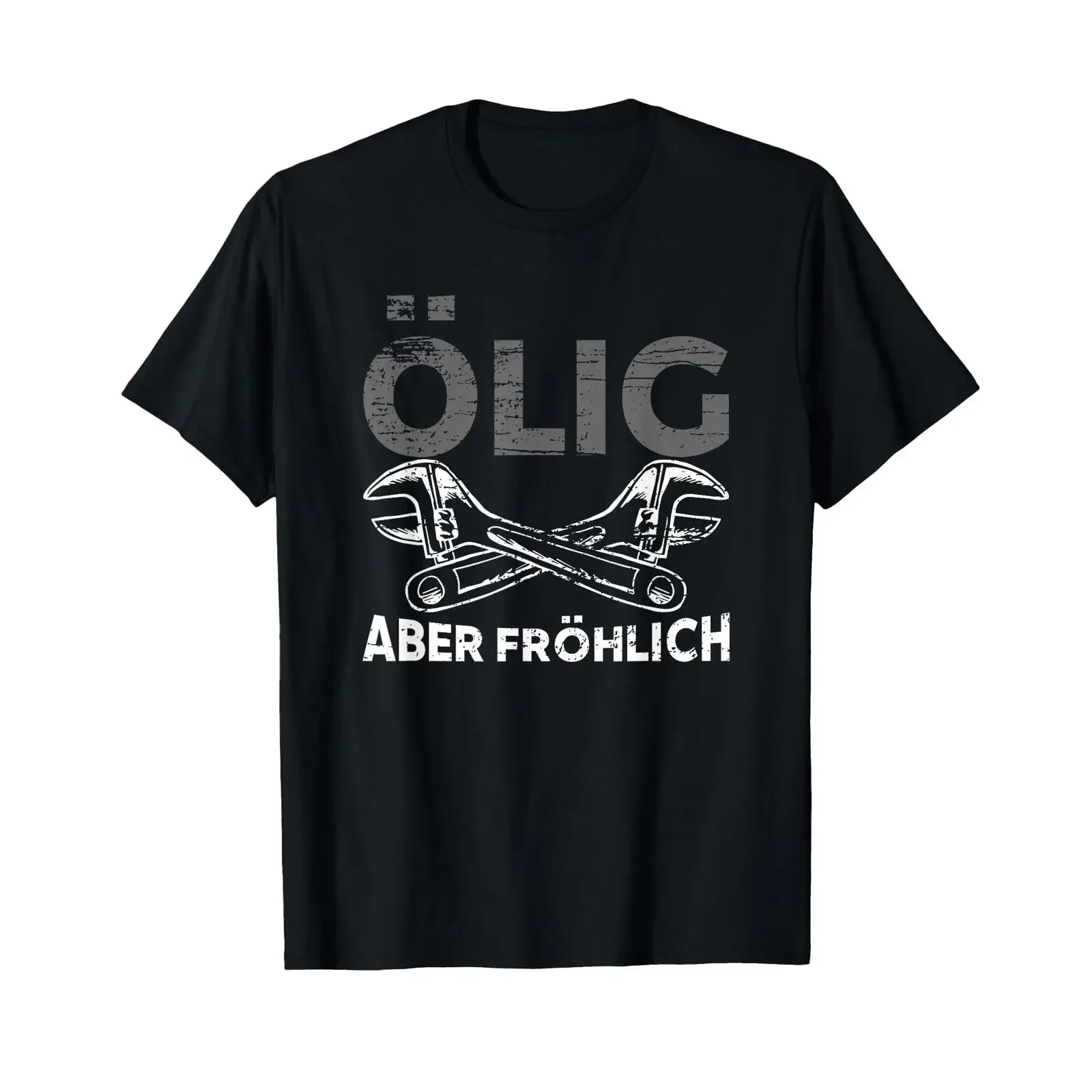 Oily but cheerful mechanic locksmith screwdriver's t shirt vintage Washed Slightly graphic Breathable Unisex Versatile Stylish