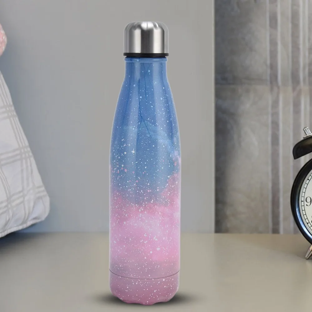 500ml Thermos Rustless Steel Double Wall Sports Flask Leak Proof Lid Tapered Cylinder Drink Bottle Travel Hiking