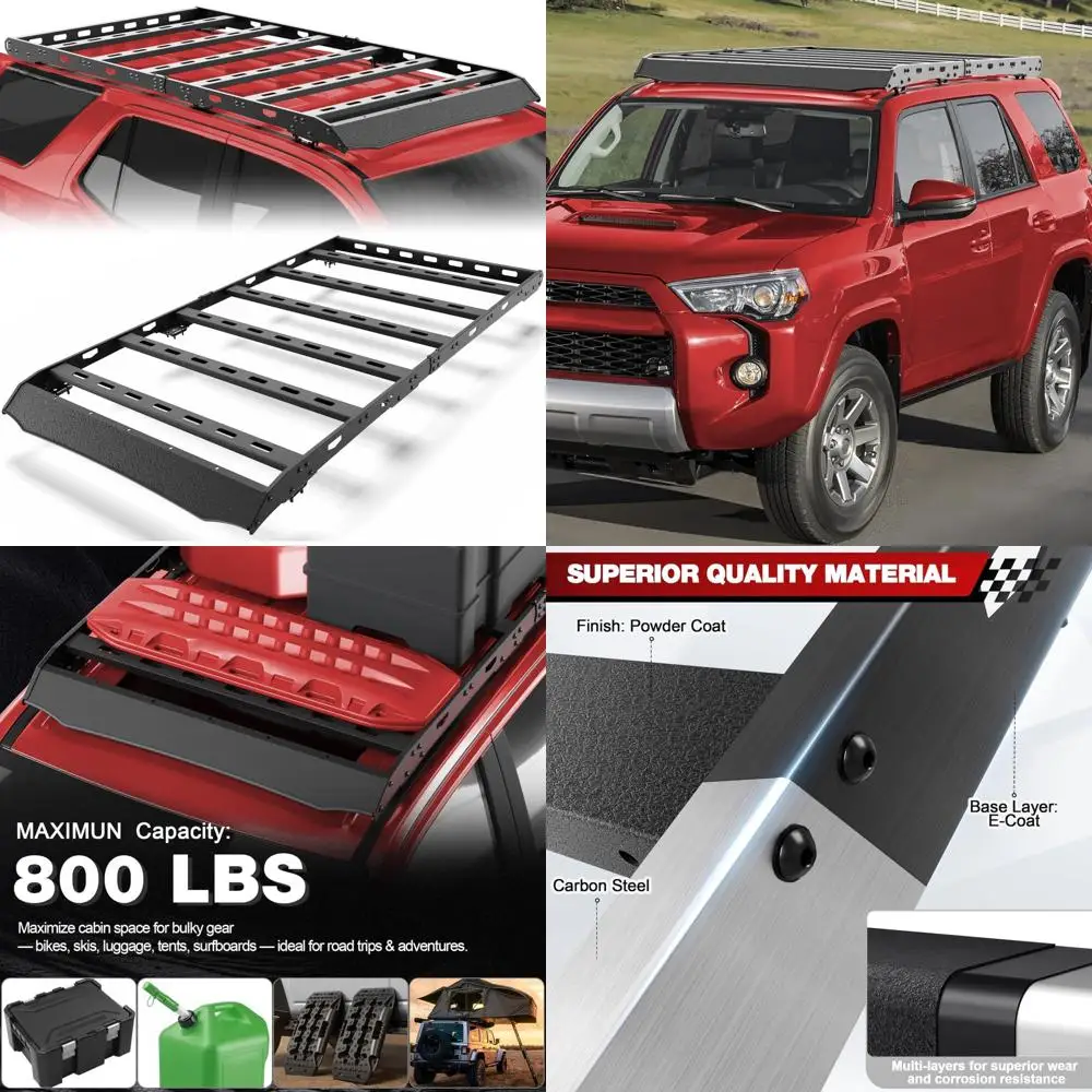 حاملات البضائع لسلة حامل السقف شديدة التحمل لـ 2010-2024 5th Gen Toyota 4Runner حلول تخزين الأمتعة فوقية