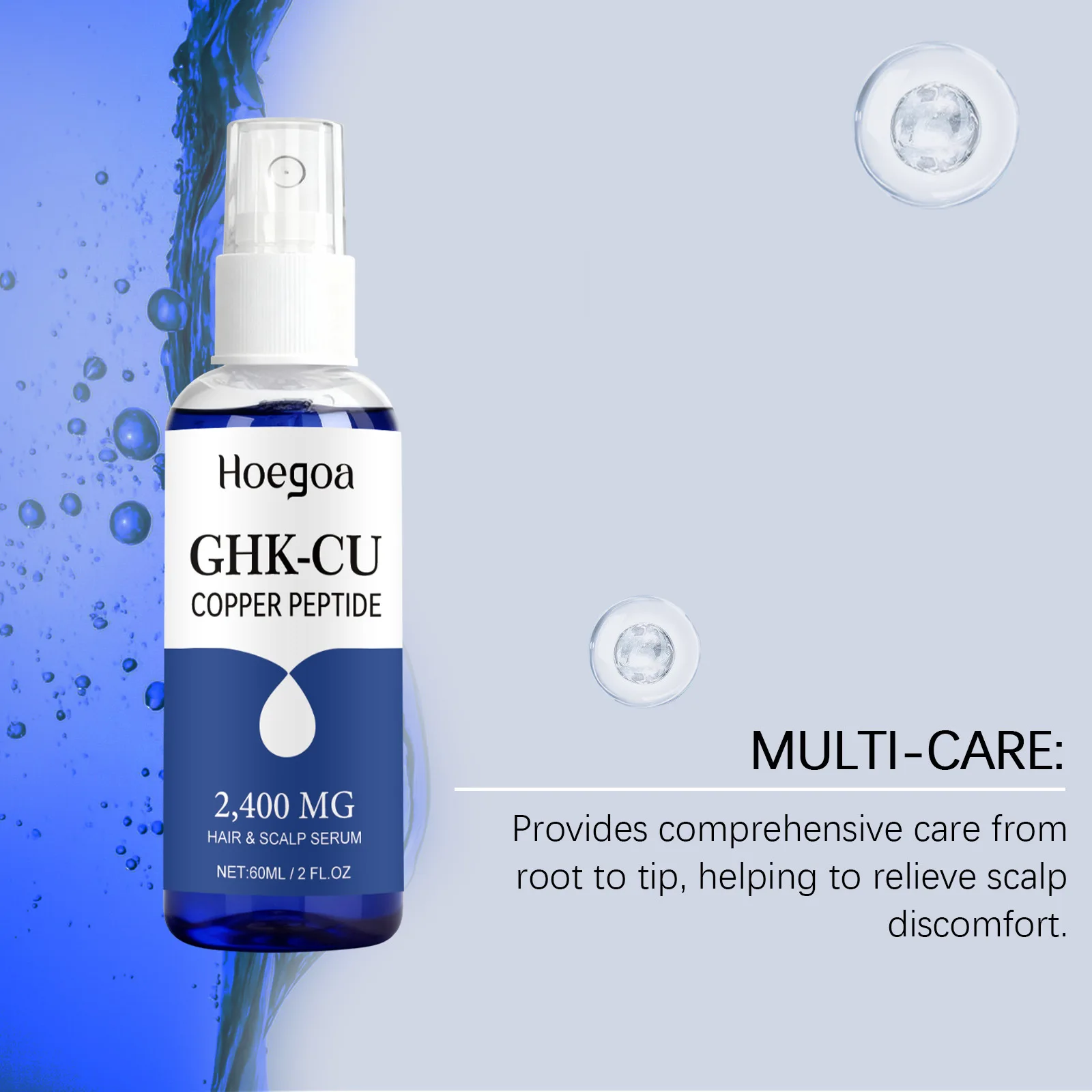 Ghk-Cu Kupferpeptid für Haarwuchs Kopfhaut-Serum Feuchtigkeitsspray Schnell Einziehend Weichheit Glanz Fortschrittliche Nachwuchsbehandlung