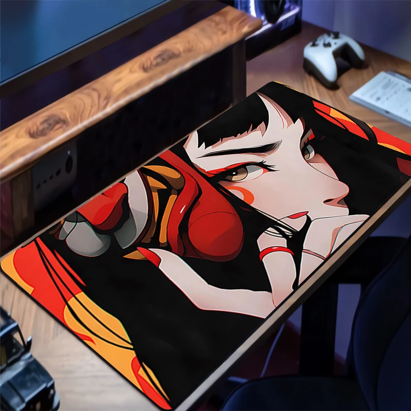 

Mouse Pad Gaming Mousepad Rubber High-Quality Mouse Mat Devil Oni Mask Gamer Desk Mat Mechanical Keyboard Desk Pads Mousepads