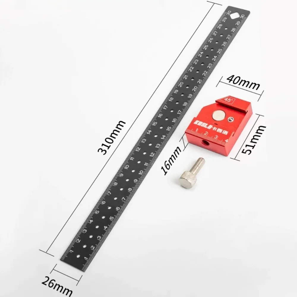 

Stop Degree Metric Sliding Measuring With Slide Ruler Scribe 45/90 Marking, Limit Adjustable Woodworking