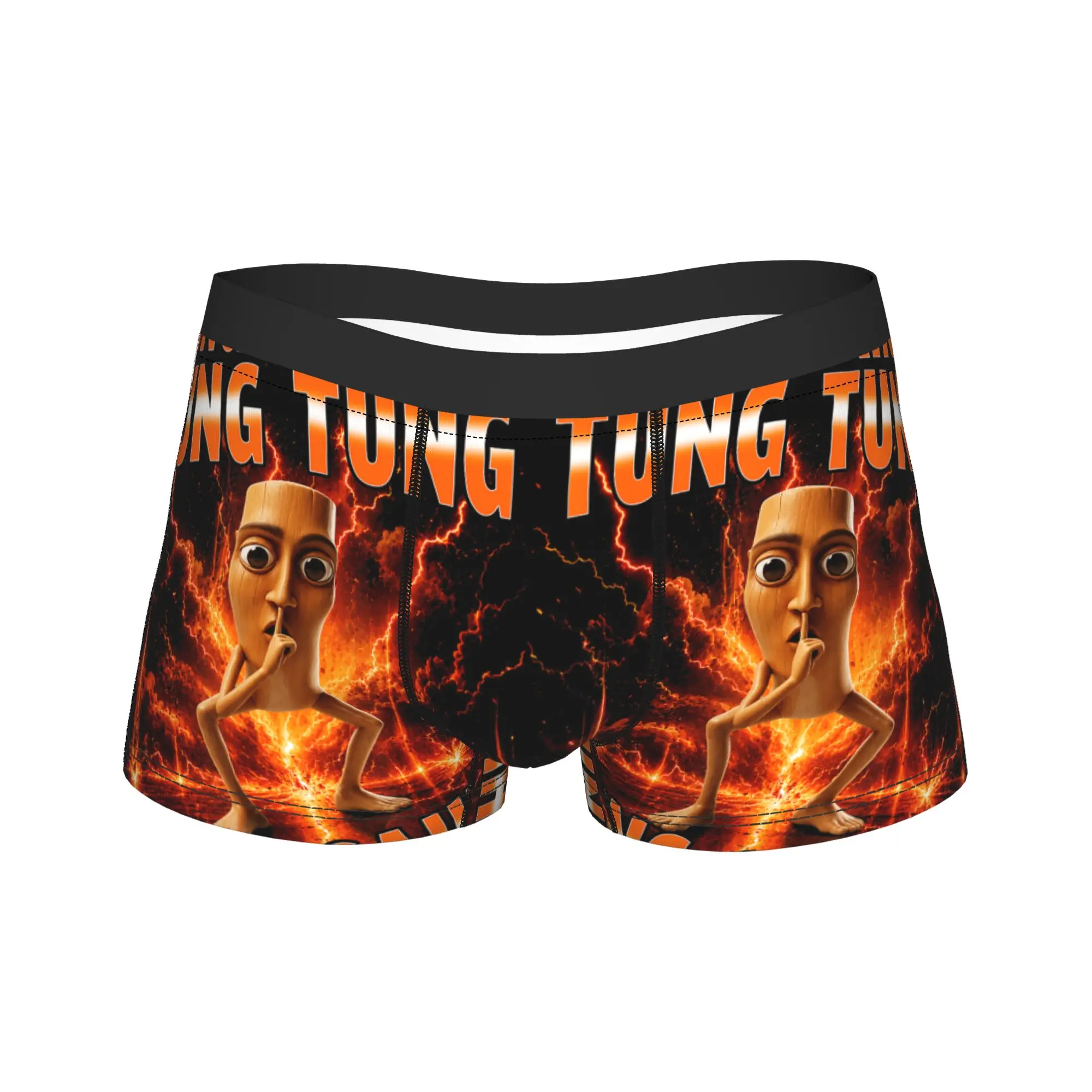 Tung Tung Tung Sahur is Calling Funny Italian Shorts Briefs  Underwear Quality Men Classic Boxershorts Pattern Plus Size Panties