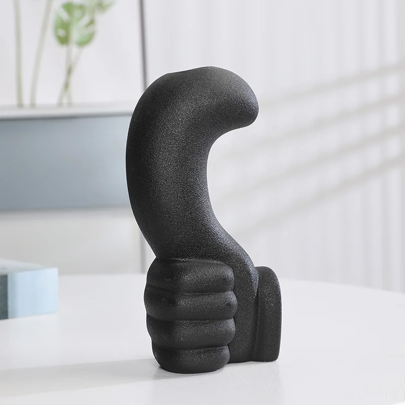Creative Abstract Thumb Ceramic Vase Hydroponic Plants Fresh Flowers Desktop Decoration Thumb Ceramic Vase Dining Table Ornament