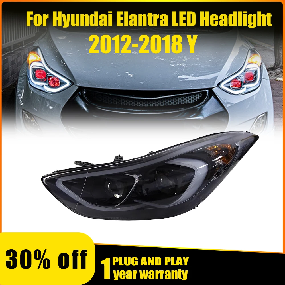 Car Styling Headlights for Hyundai Elantra LED Headlight 2012-18 Headlamps Elantra Front Lamp Drl Led Projector Auto Accessories