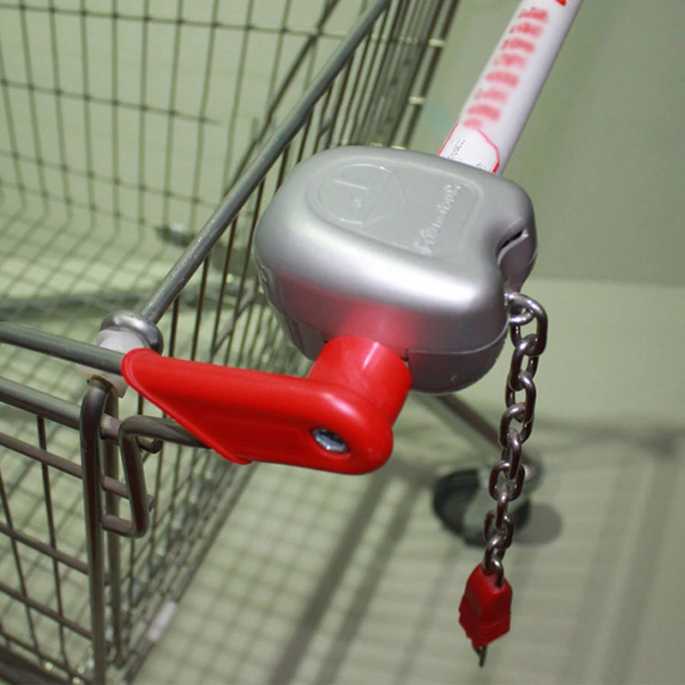 Supermarket Shopping Cart Coin Lock Fits 25mm Diameter Coins  Anti-Theft & Cart Loss Prevention Saves Management Cost
