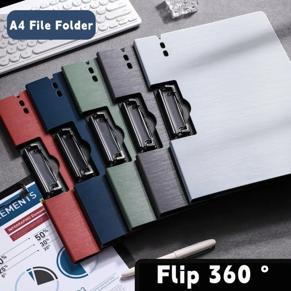 Thickened PP A4 File Folder Horizontal/Vertical Clip Test Paper Storage Writing Pad Retro Color Writing Splint Office Use