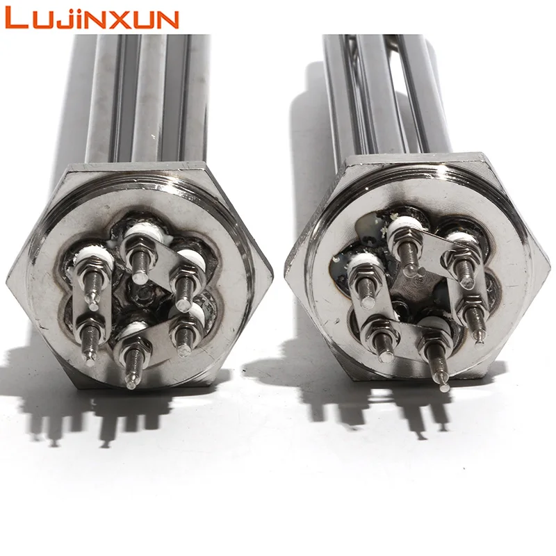 Lujinxun DN40 1.5inch BSP Thread Full 304 Electrical Heating Water Heater Immersion Element 3KW/4.5KW/6KW/9KW/12KW 220V/380V