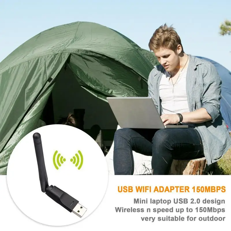 150Mbps Mini USB WiFi Adapter MT7601 Wireless Network Card 2.4GHz Wi-Fi Receiver Dongle for Windows PC Desktop Laptop