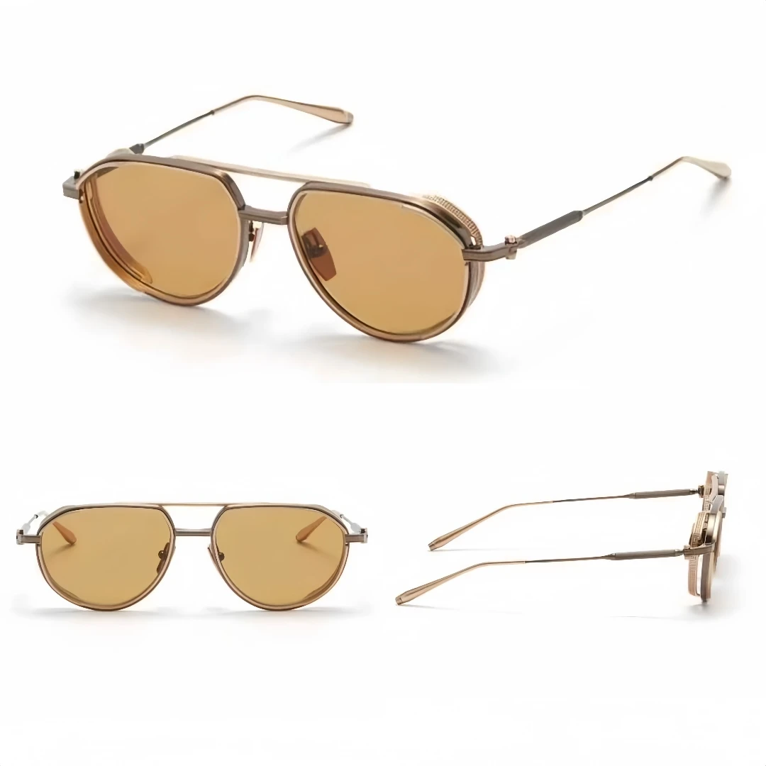 

Punk Fashion Trend Luxury Vintage Sunglasses AKS-511B Ultralight Titanium UV400 Retro Polygon Pilot Style Unisex 3A+ Top Quality