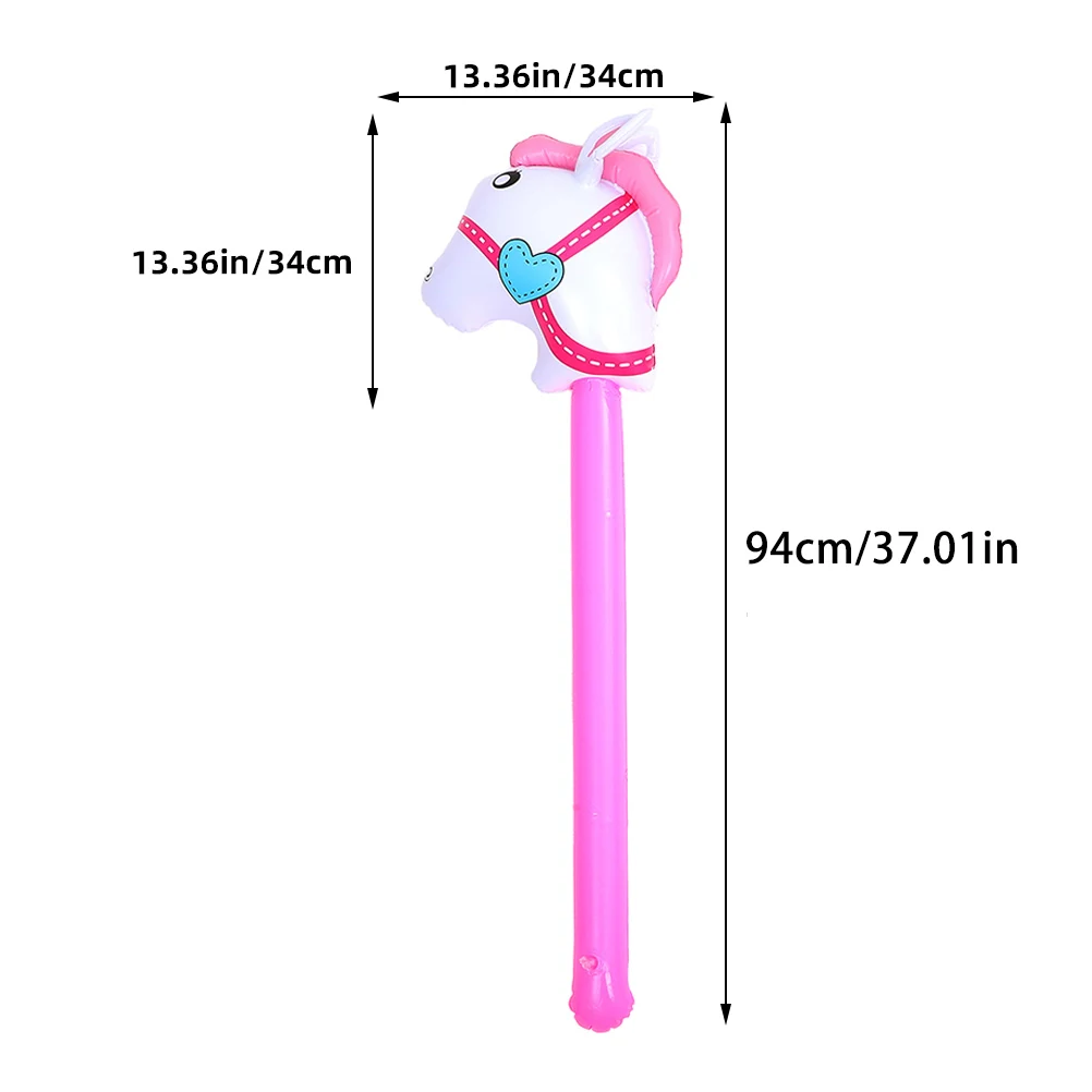 

3pcs Inflatable Horse Head Stick Kids Sensory Training Balance Coordination Party Games Props Safe Materials Toy