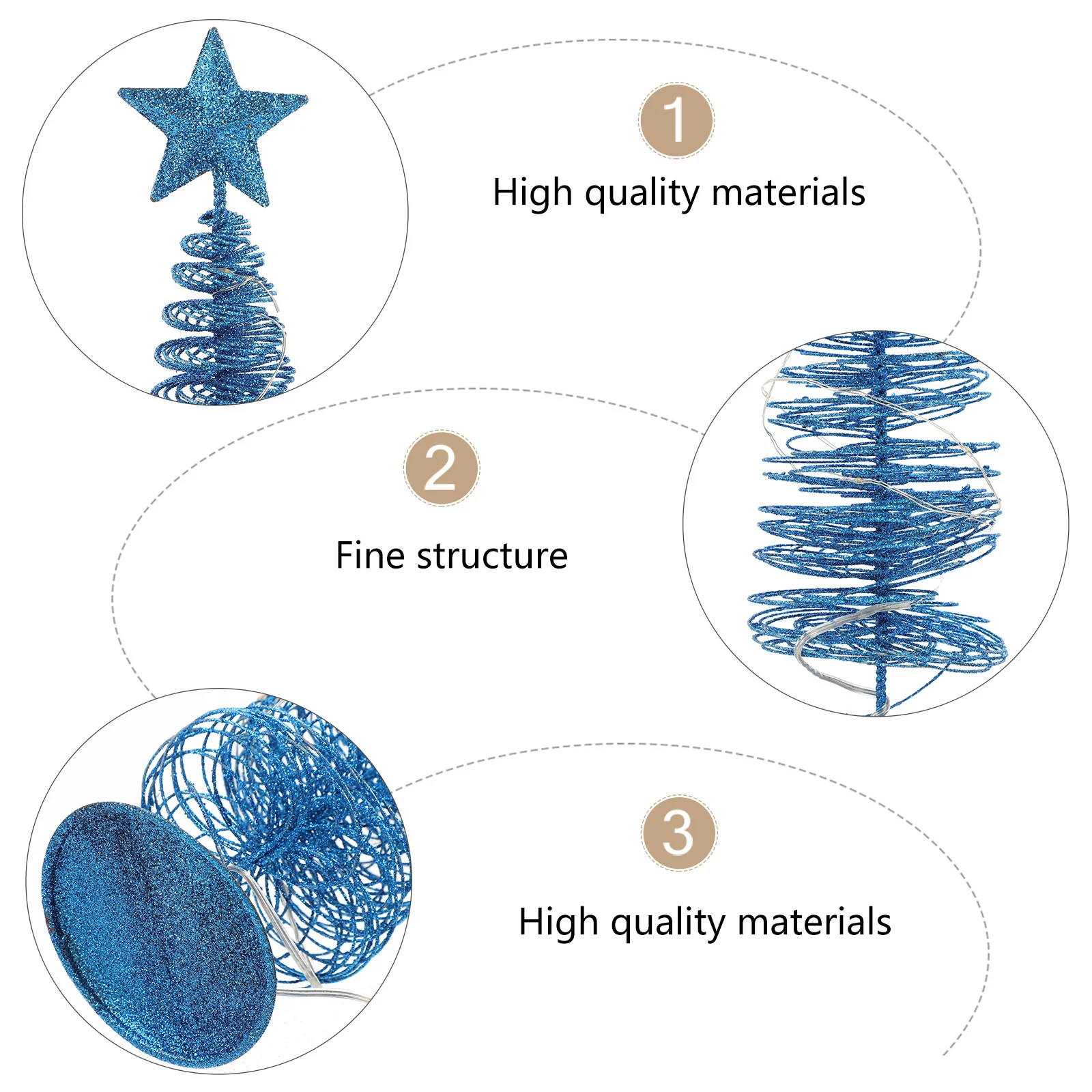 

1Pcs Christmas Tree Metal Wired Luminous Home Decor Xmas Ornament Festival Desktop Decoration Operated