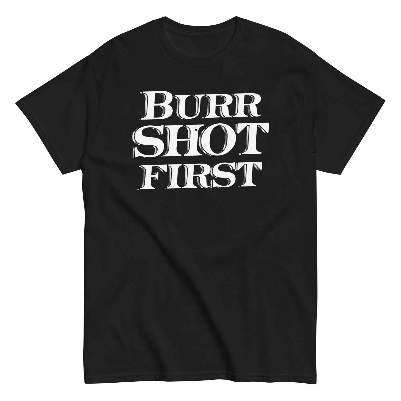 

Футболки с забавными графическими буквами BURR SHOT FIRSTFunnyT-Shits