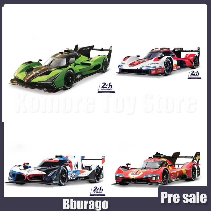 

Bburago 1/43 Ferrari 499P Porsche 963 24h Le Mans Rally Champion BWM M Hybird V8 Литая модель автомобиля Lamborghini SC63 Пылезащитный чехол