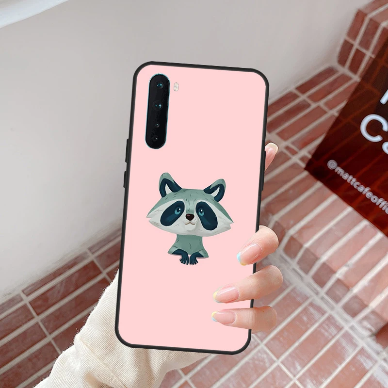 Capa de guaxinim dos desenhos animados kawaii para oneplus 10r 10t 8t 12r 13r 13s 13 12 11 9 nord ce 5 2 3 4 lite n10 n20 n30 capa