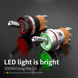 LANBOO 16MM chrome toggle switch Oxidized black available 5-24V/220V 2 position /3 position 1NO1NC LED display 15A high current