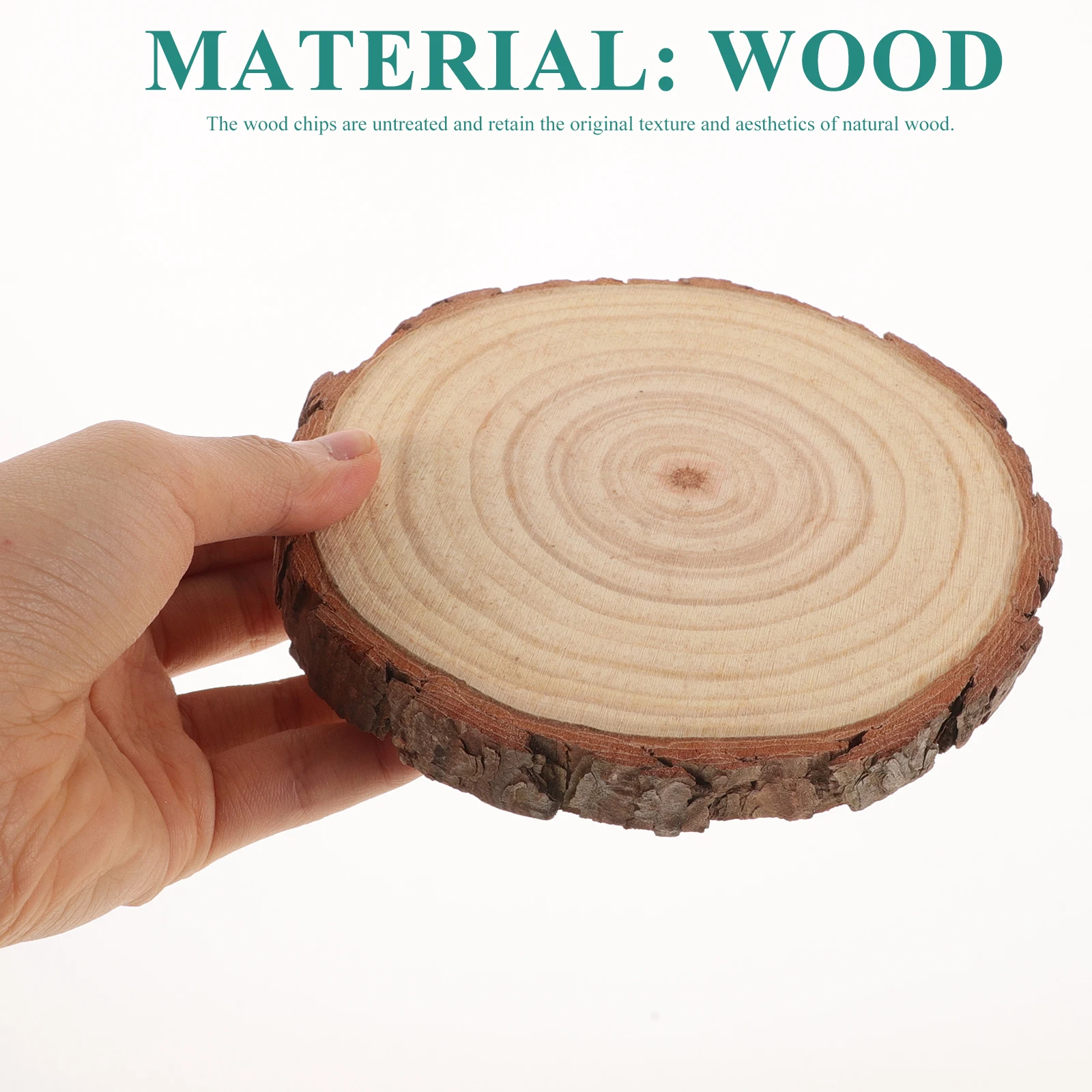 

4 Pcs Wood Chip Decorations Round Craft Supplies Unfinished Circle Home DIY Projects Wooden Slices Discs Sturdy Durable Multi