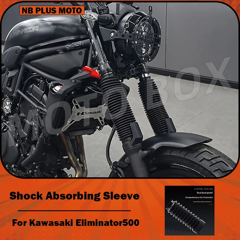 【Premium】For Kawasaki Eliminator 500: Shock absorber sleeves before modification. Thicker, blackened front fork for better shock