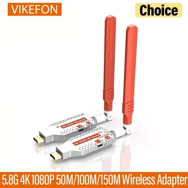 4K 150M Wireless HDMI-Compatible Transmitter Receiver Video Extender Plug Play Transmit PC/Laptop/TV-Box to TV/Monitor/Projector