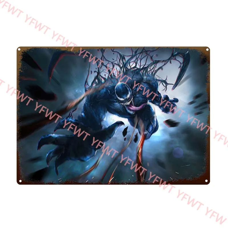 Venom Marvel Comics Art Poster Metal Plaque Tin Sign Vintage Man Cave Gamer Room Wall Decoration Plates Retro Cinema Stickers