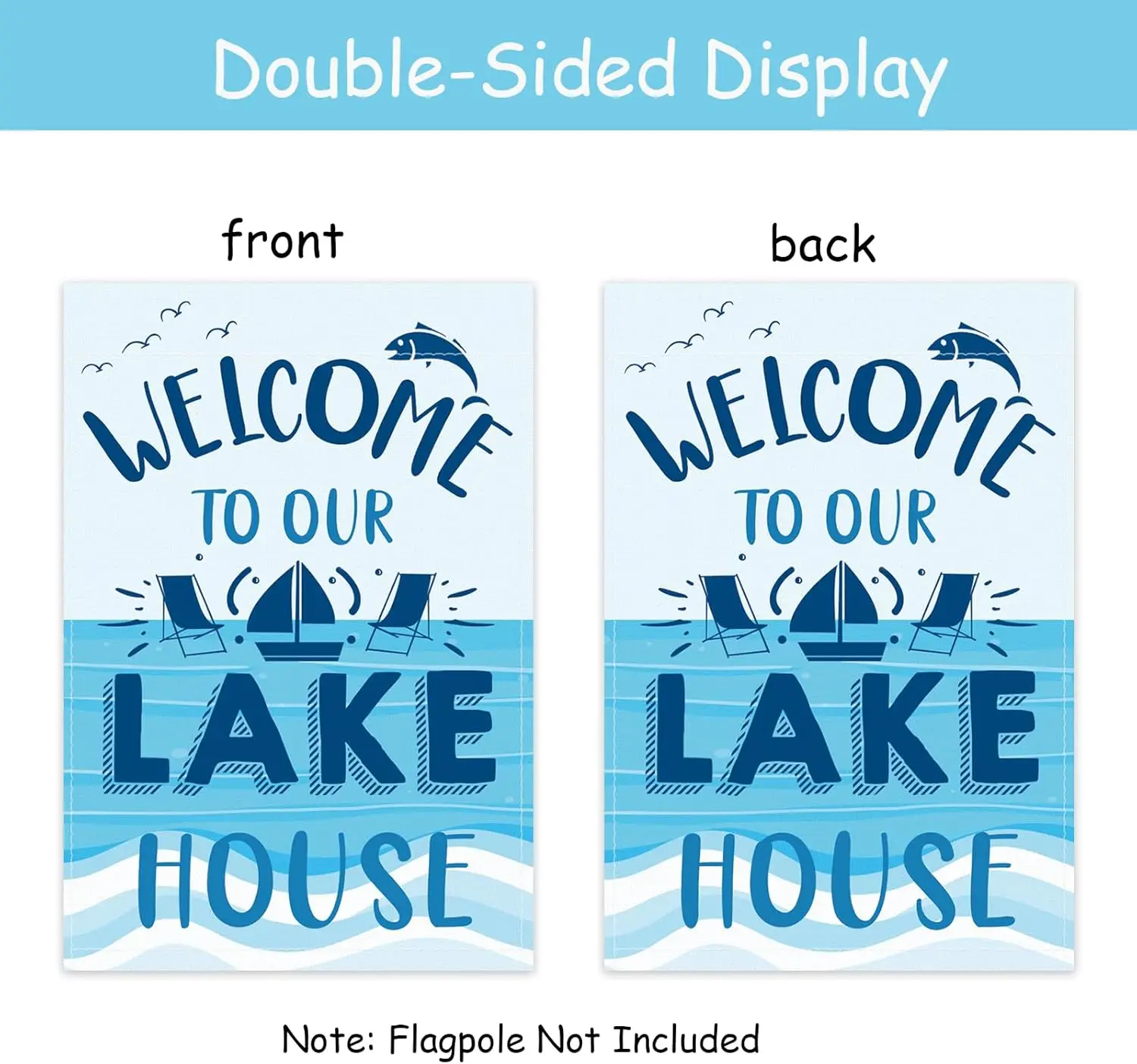 WHPCT Welcome to Our Lake House Garden Flag, Lake House Welcome Flag Life is Better at The Lake Outdoor Decoration Banner,Double