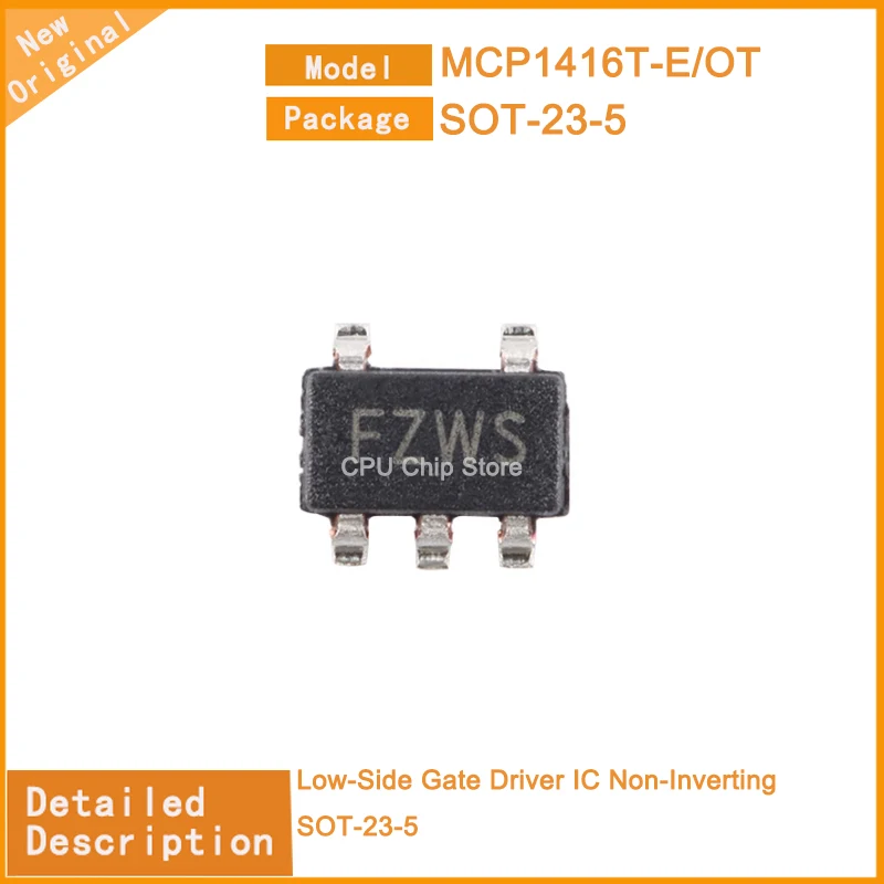 10~100PCS  New Original  MCP1416T-E/OT  MCP1416T-E Low-Side Gate Driver IC Non-Inverting SOT-23-5