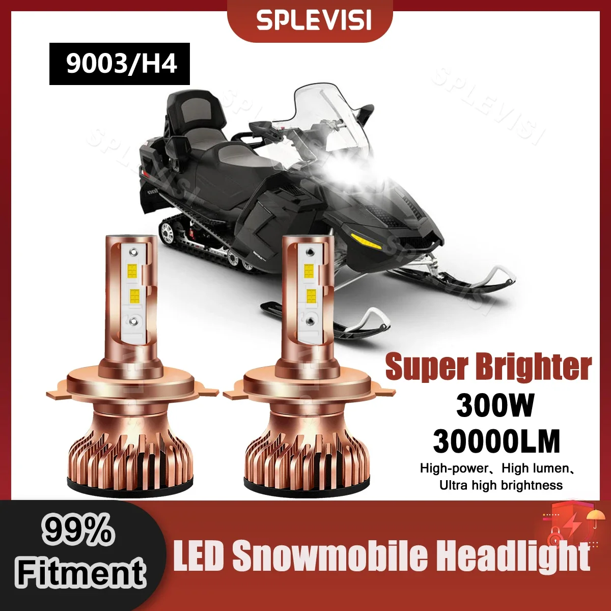 

Replace H4/9003 LED Headlight Bulbs 6000K Pure White For Ski-Doo Grand Touring 900 2014 2015 2016 Snowmobile Light Bulbs