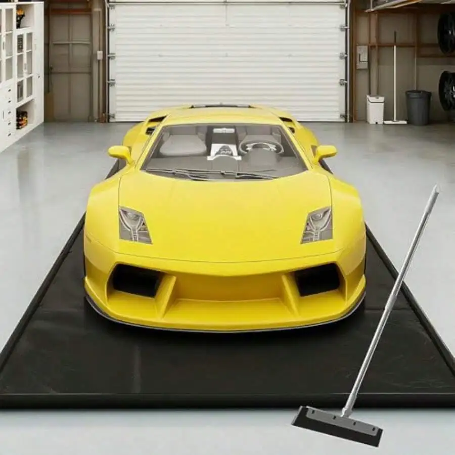 

Heavy Duty Waterproof Garage Floor Mat With Squeegee For Cars SUVs Trucks Non Slip Protection