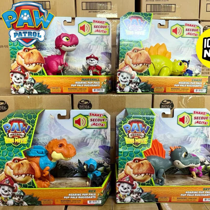 Original Paw Patrol Movie3 Dinosaur Island Series Rex Chase Skye Marshall Animal Secret Realm Dog Rescue Car Vehicle Toy Gift