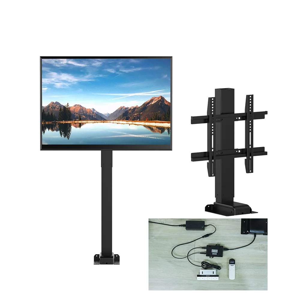 Electric lifting bracket automatic TV telescopic hanger TV cabinet remote control positioning height adjustable