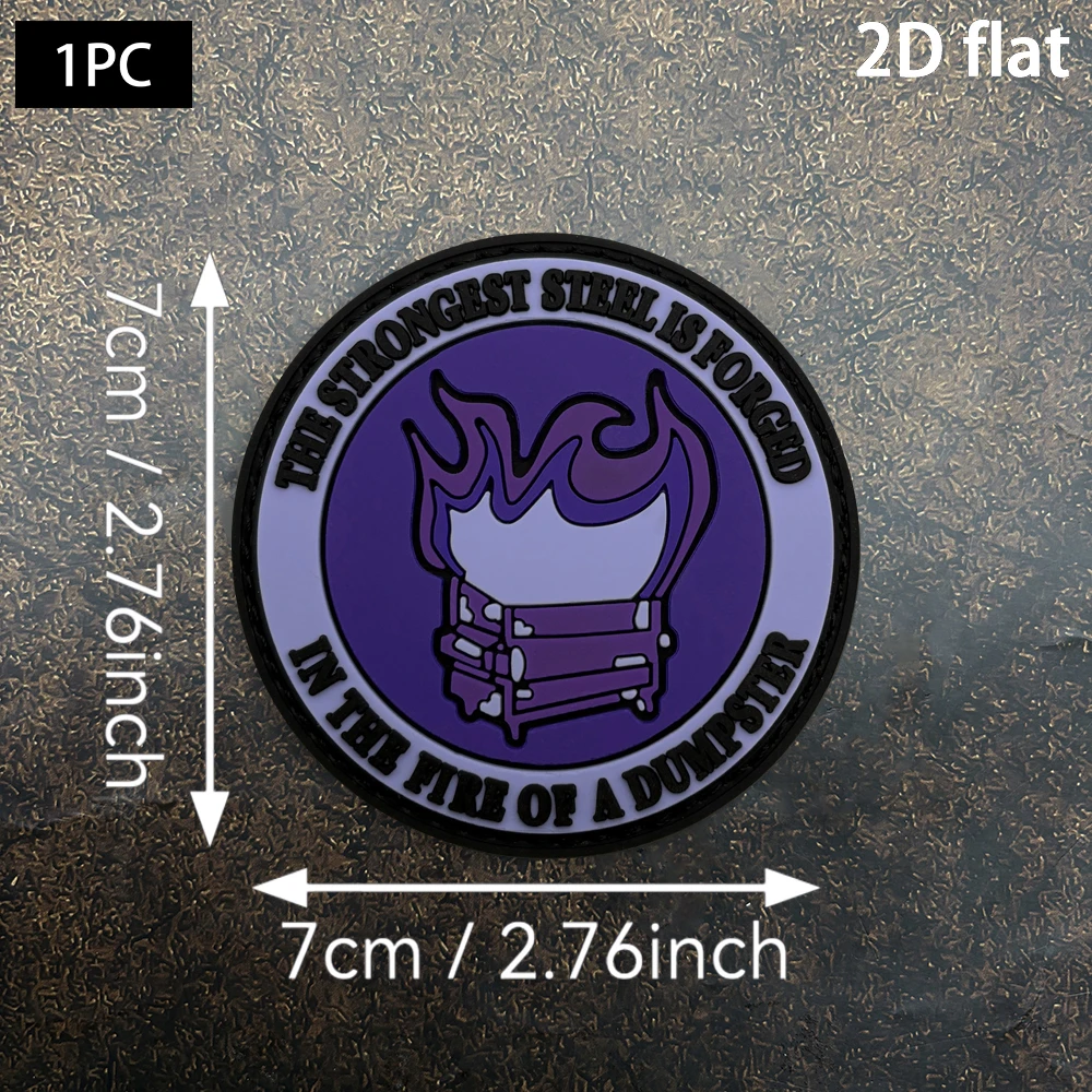Flame-Patterned Trash Can with Fun English Slogans Around the Outer Ring, Made of 2D Flat Pvc Material, Comes with a Fleece-Backed Sticker, Available in Four Colors, 1 Piece, Not Easy to Fade or Age, Fun and Versatile Commuter Backpack, Personalized Storage Bag, Trendy Backpack Surface Decoration Accessories
