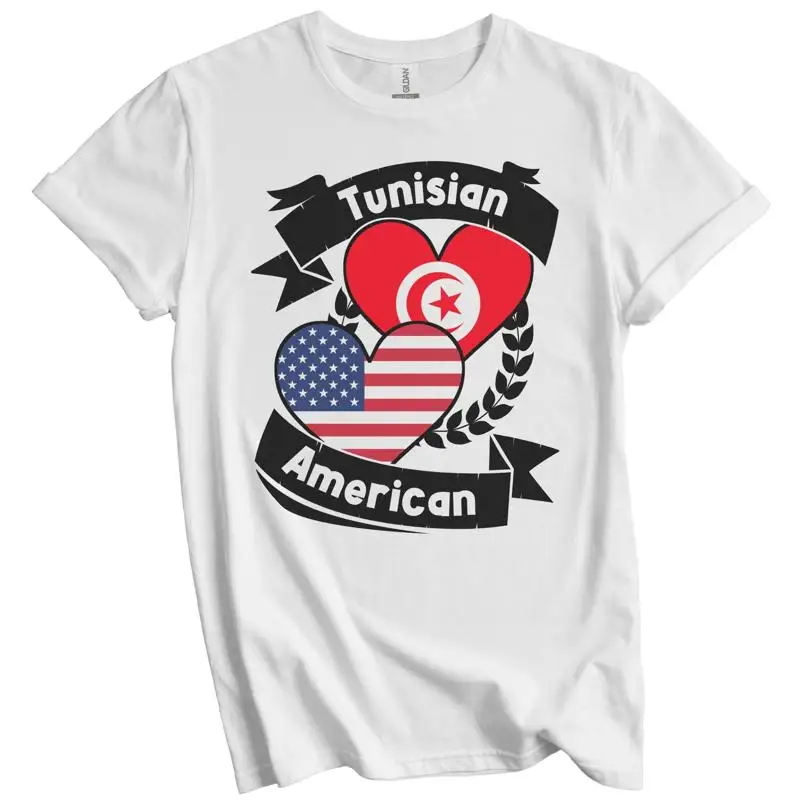 Tunisian American Hearts USA Flag Tunisia Flag T-Shirt