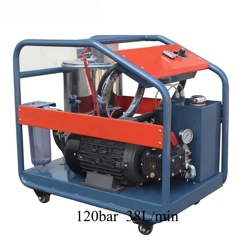 High Volume Pressure Washer 38L/min Commercial Pressure Washer 120bar High Flow Water Jet Machine for Surface Preparation