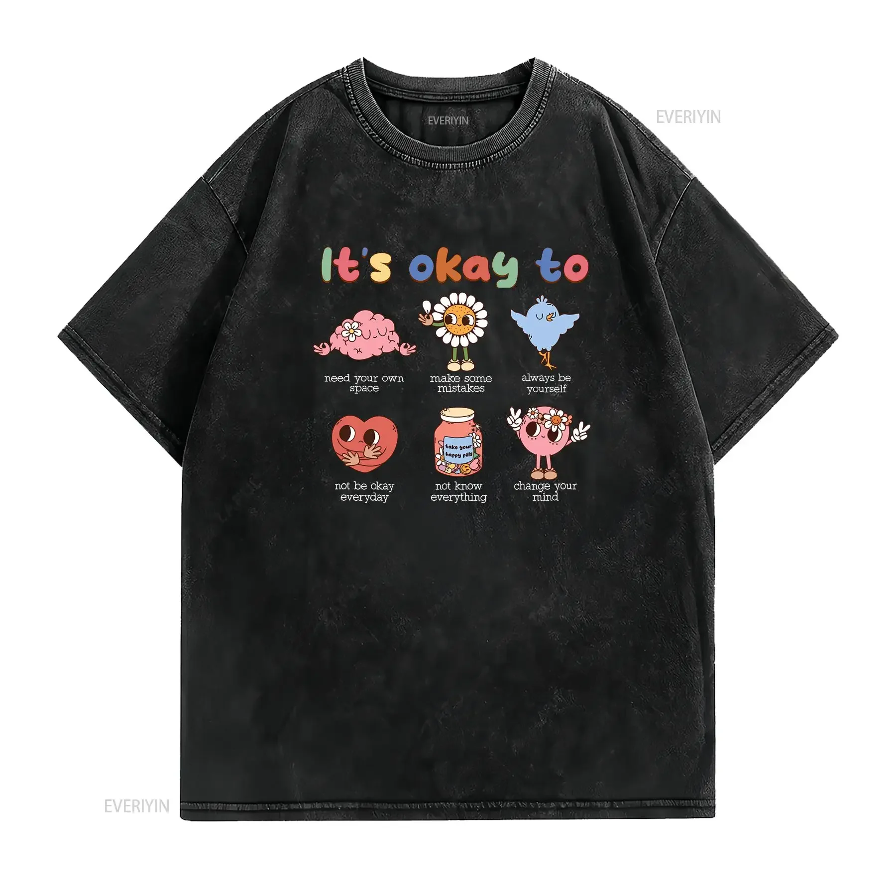 It's Okay To Feel All The Feels T Shirt Teacher Inclusion Speech Therapy BCBA Para vintage Washed Slightly Unisex homme