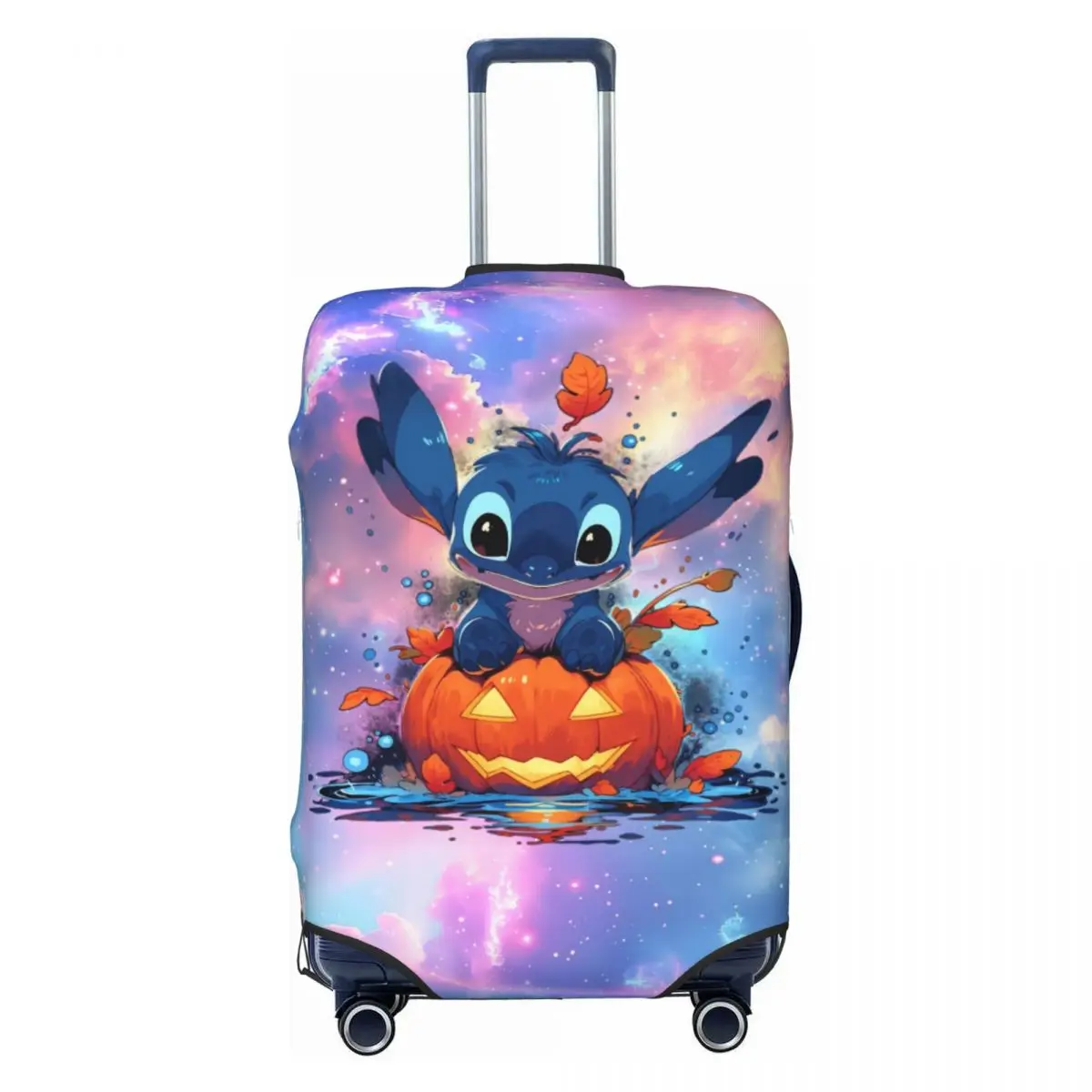 

Custom Halloween Stitch Suitcase Cover Washable Disney Travel Luggage Covers for 18-32 inch