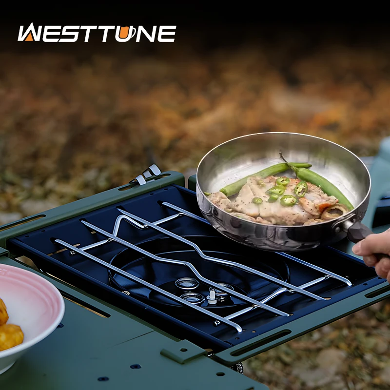 WESTTUNE-estufa de Gas IGT para acampar, quemador de cocina de alta potencia de 6000W con encendido electrónico, horno de Picnic para acampar de acero inoxidable
