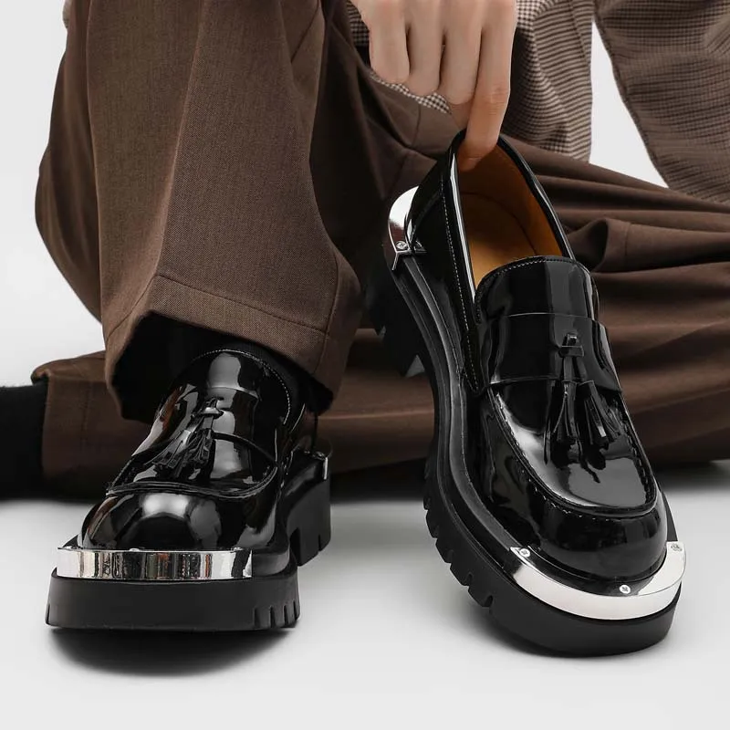 

High Quality Men's Sneakers and Casual Shoes round head Men's Derby Shoes high-end Designer Platform Men's Shoes tenis masculino