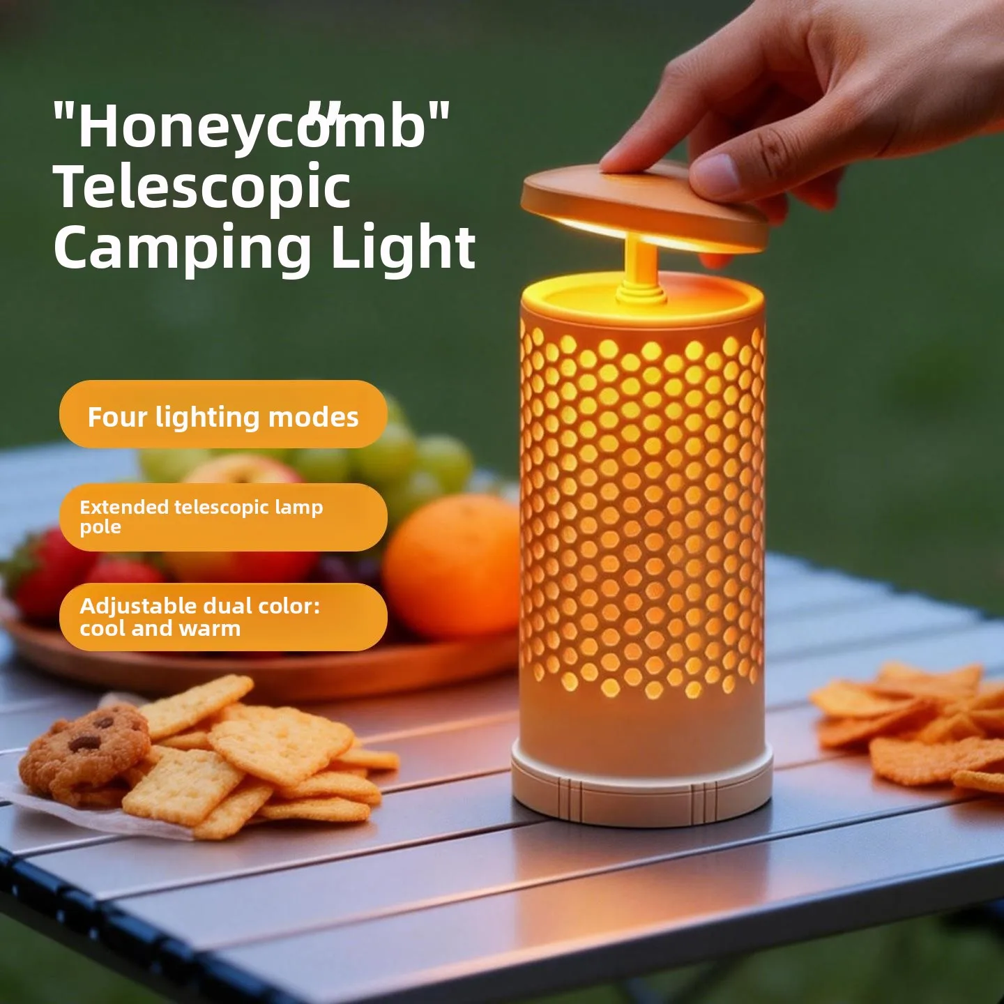 

Multifunctional Outdoor Camping Lamp LED Atmosphere Light Exploring Illumination Honeycomb Lamp Retractable Tent Lighting