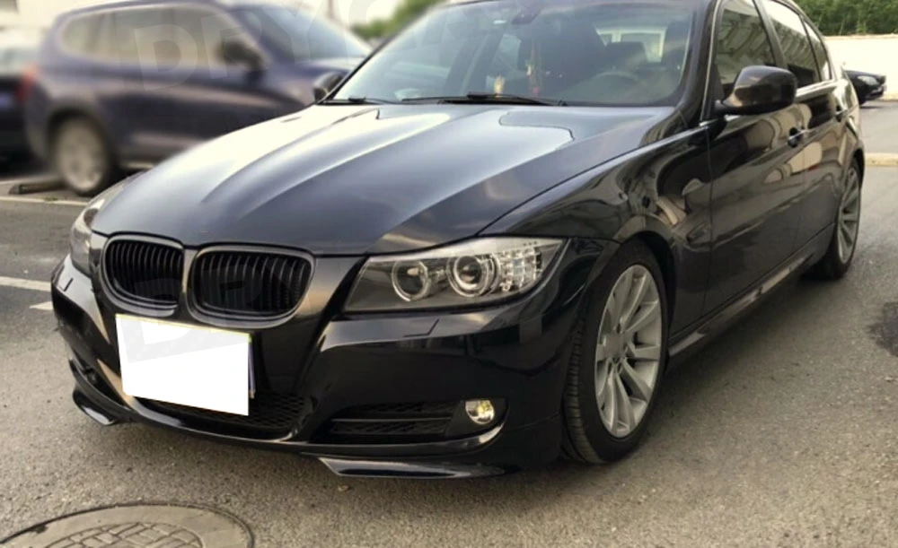 

Накладки-сплиттеры (флапы, куполообразные накладки, фартуши) из карбона на передний бампер для BMW 3 серии E90 Base Sedan LCI 2009-2012, аксессуары из FRP