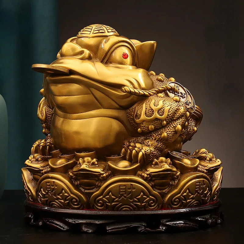 Bafang Lai Cai Golden Toad Fengshui Wealth Ornament Open Shop Home Furnishing Gift Ornament Living Room Office Decoration