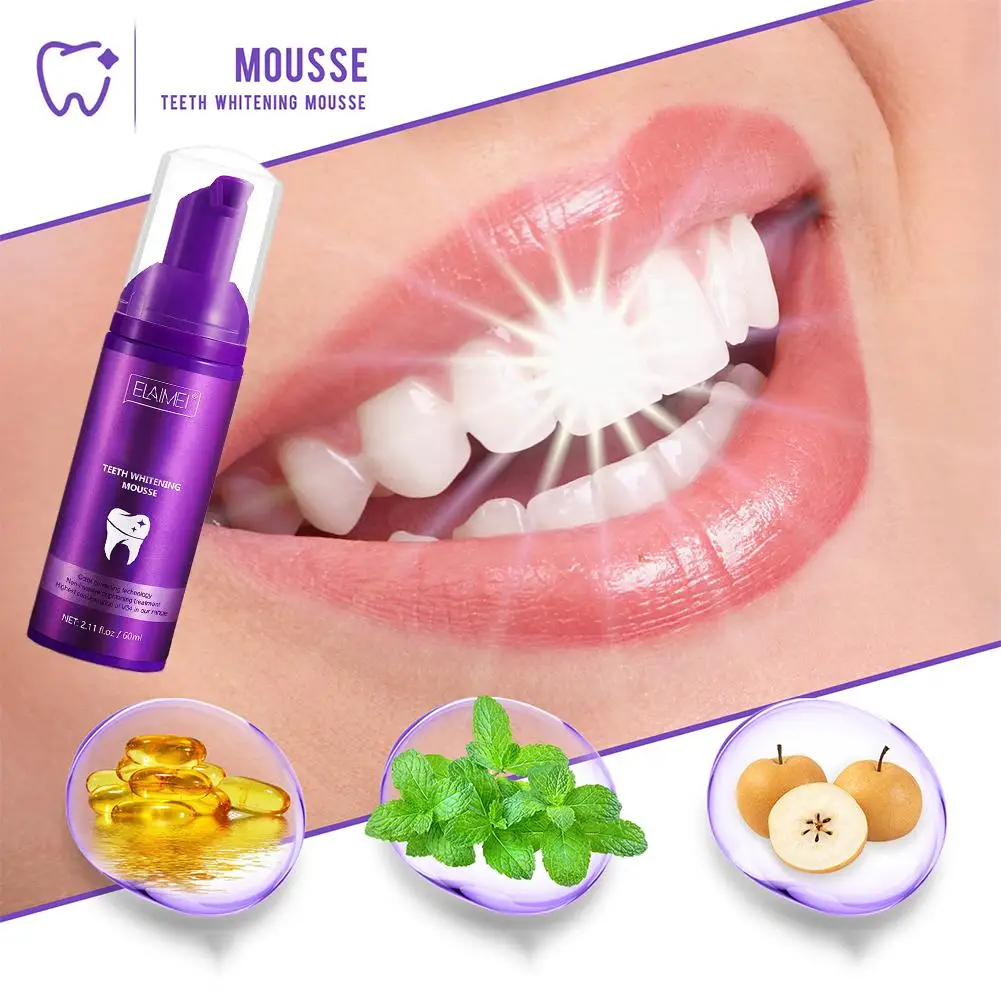 Tanden Whitening Mousse Tandpasta Diepe Reiniging Mondhygiëne Verwijdering Tandplak Vlekken Gele Tonen Frisse Adem Tandheelkundige Schoonheidsverzorging