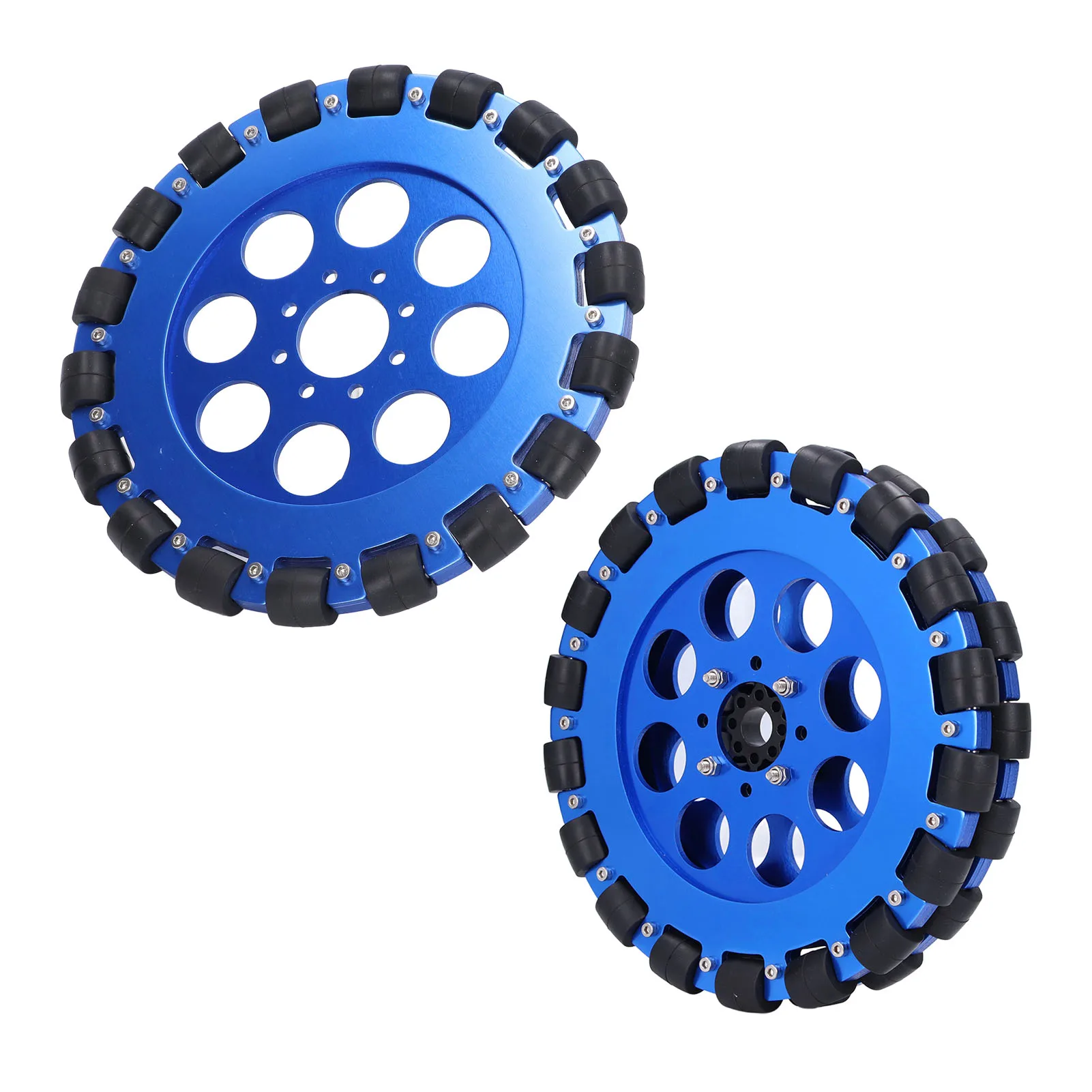 Omni ล้อ 8in รอบทิศทางอลูมิเนียมอัลลอยด์ Hub ส่วนประกอบสําหรับหุ่นยนต์ DIY Omni ล้อ Omni ล้อหุ่นยนต์ล้อ