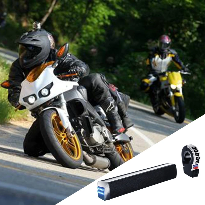 12V Motorcycle Speaker Scootor Stereo Motos FM Radio AUX USB MP3 Player