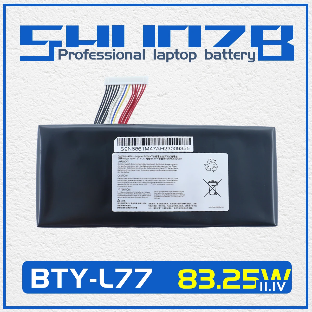 SHUOZB BTY-L77 Laptop Battery For MSI GT72 2QD GT72S 6QF GT80 2QE GT72VR Series MS-1781 MS-1783 WT72 2PE-022CN 2QD-1019XCN 11.1V