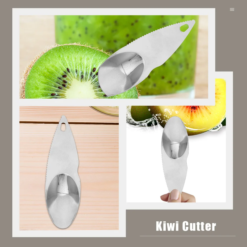 

14pcs Kiwi Peeler Stainless Steel Kiwi Cutter Spoon Fruit Flesh Digging Tool Kitchen Gadget Avocados Peelers Fruit Cutters