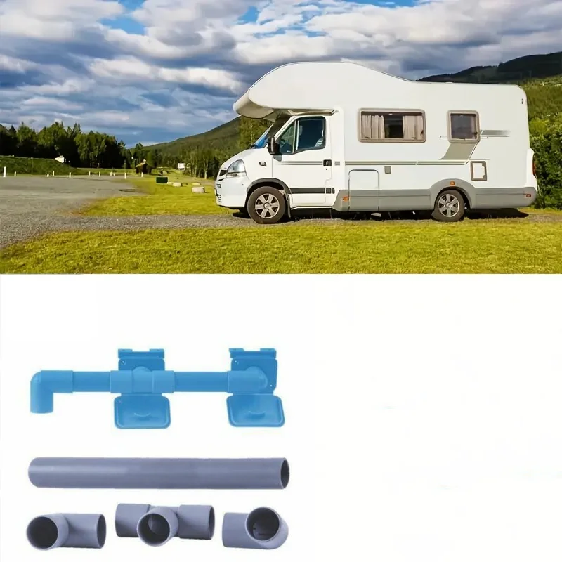 

Waste Water Pipe Outlet Hose Easy Drain Away Connection Kit High-Quality Caravan Motorhome Blue & Gray Camper Van Accessory